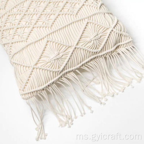 penutup bantal badan macrame